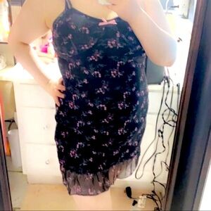 Floral Mesh Slip Dress